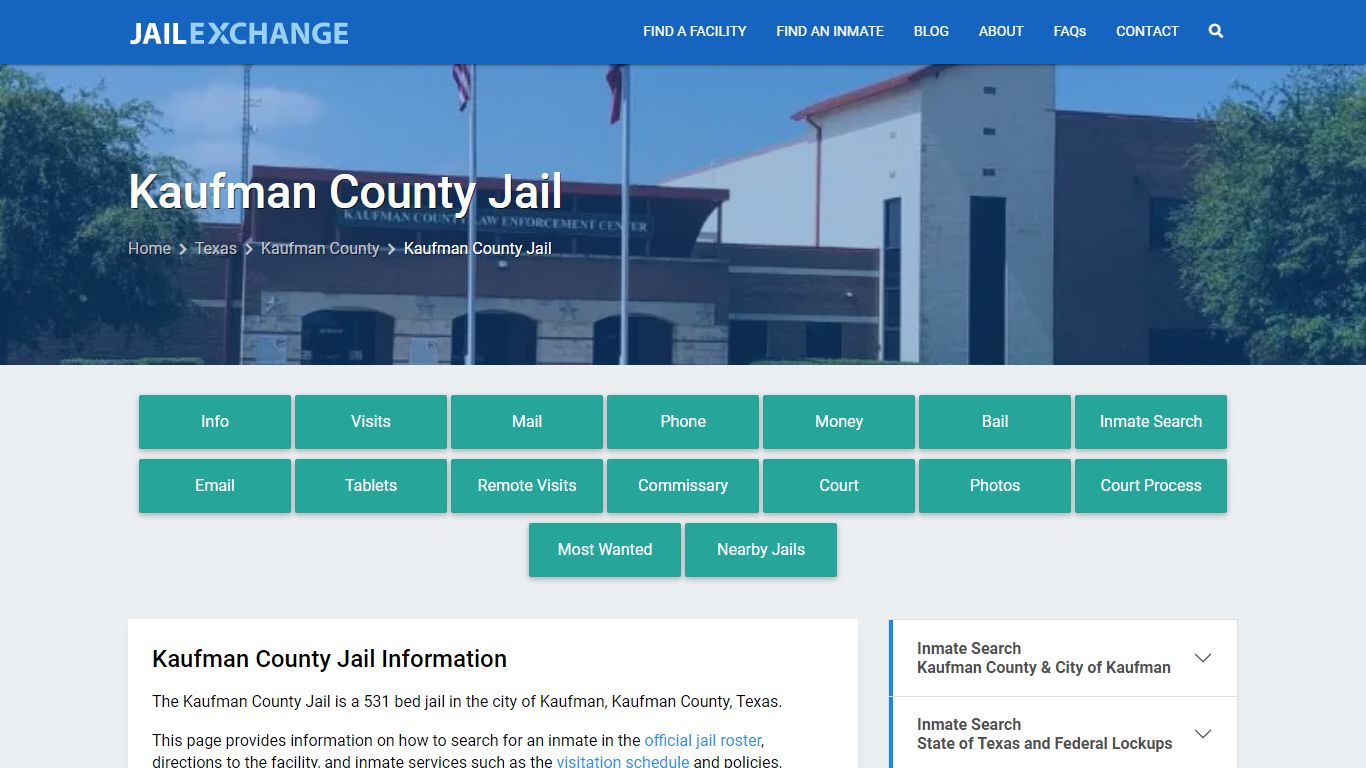 Kaufman County Jail, TX Inmate Search, Information